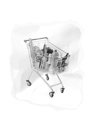 Recorte de um carrinho de compras